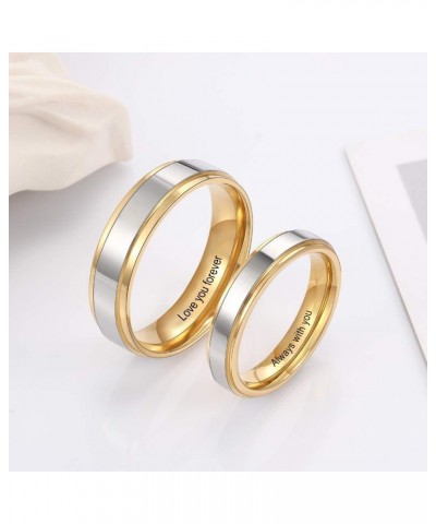 Personalized Matching Heart Promise Rings His & Hers Engagement Anniversary Couples Rings Set Gold-1 $12.25 Rings