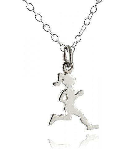 Small and Dainty 925 Sterlin Silver Sports Charm Necklaces RUNNING GIRL $13.50 Necklaces