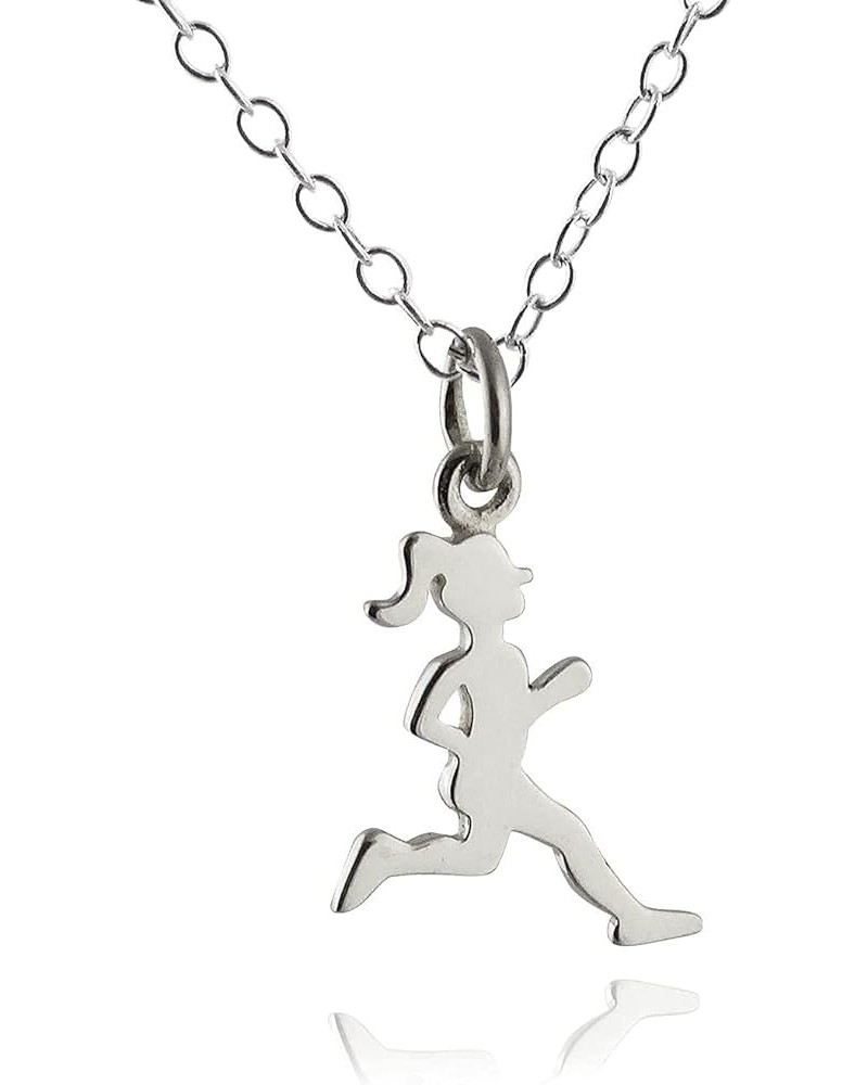 Small and Dainty 925 Sterlin Silver Sports Charm Necklaces RUNNING GIRL $13.50 Necklaces