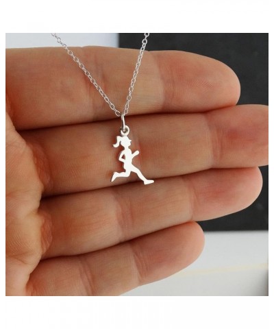 Small and Dainty 925 Sterlin Silver Sports Charm Necklaces RUNNING GIRL $13.50 Necklaces