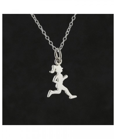 Small and Dainty 925 Sterlin Silver Sports Charm Necklaces RUNNING GIRL $13.50 Necklaces