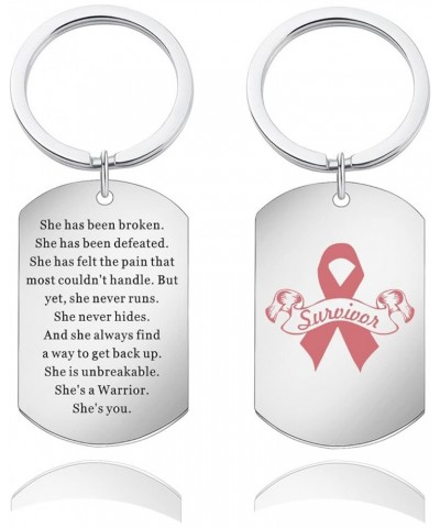 Survivor Gift Awareness Keychain Survivor Jewelry She is Unbreakable She's A Warrior She's You Cancer Fighter Gift Survivor K...