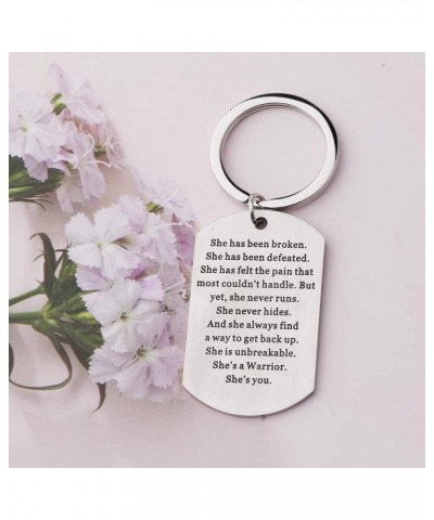 Survivor Gift Awareness Keychain Survivor Jewelry She is Unbreakable She's A Warrior She's You Cancer Fighter Gift Survivor K...