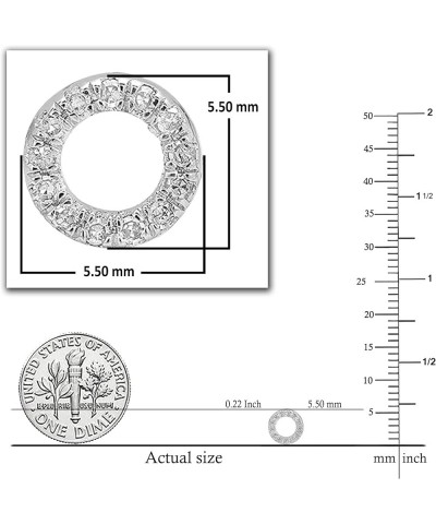 Round White Diamond Hollow Circle Shape Stud Earrings for Women (0.10 ctw, Color I-J, Clarity I1-I3) in Gold 10K - Metal Stam...