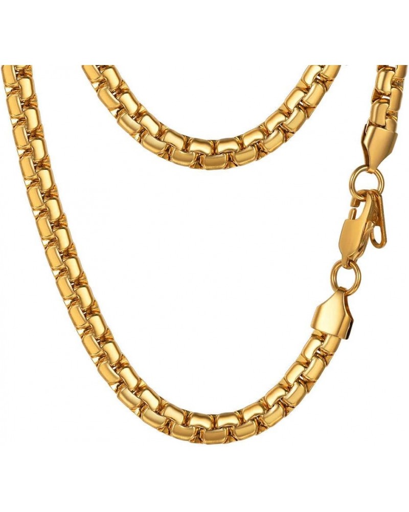 Stylish Stainless Steel Flat Box Chain Necklace, Silver/Gold/Black Tone, Nickel-Free, Hypoallergenic Jewelry, 14"-30", Come G...