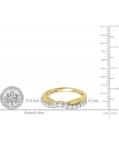 0.55 Carat (ctw) Round White Diamond Contour Wedding Band for Women in 10K Gold 9.5 Yellow Gold $282.97 Bracelets