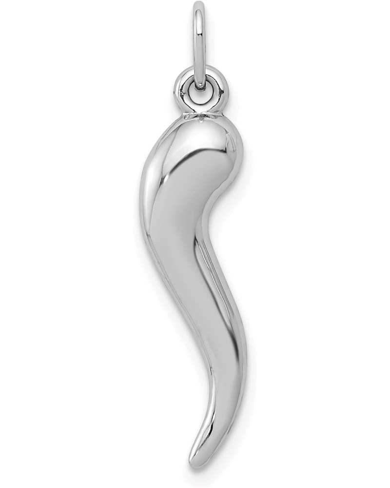 Solid 10k White Gold Italian Horn Charm - 26.91mm $25.50 Bracelets