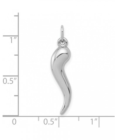 Solid 10k White Gold Italian Horn Charm - 26.91mm $25.50 Bracelets