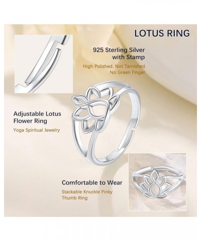 925 Sterling Silver Wave Ring/Sideways Cross/Teardrop/Heart Shaped/Sunflower Adjustable Open Ring (with Gift Box) h. lotus ri...