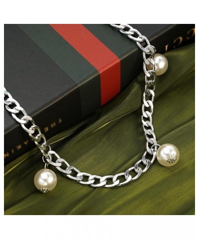 MultiLayer Metal Waist Chain Belly Waist Chain Punk Body Chain for Women and Girls Silver Pearl XL: 59 in/150 cm $13.43 Body ...