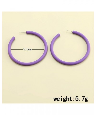 80 90s Big Circle Colorful Candy Color Acrylic Hoop Stud Hoop Earrings for Women Girl Jewelry Gifts Geometric Matte Bright Fl...