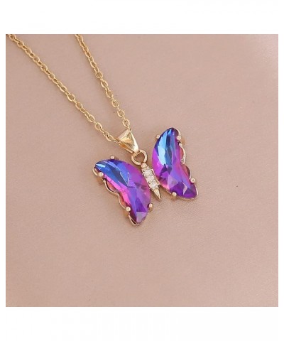 Butterfly Cubic Zircons Necklace for Women Sparkly Crystal Butterfly Pendant Chain Necklace Birthday Party Girlfriend Jewelry...