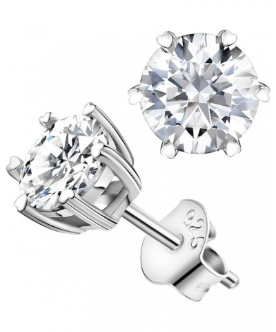 Moissanite Earrings - 0.6ct-4ct D Color Lab Created Diamond Earrings Studs 925 Sterling Silver Solitaire Moissanite Stud Earr...