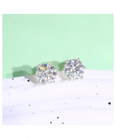 Moissanite Earrings - 0.6ct-4ct D Color Lab Created Diamond Earrings Studs 925 Sterling Silver Solitaire Moissanite Stud Earr...