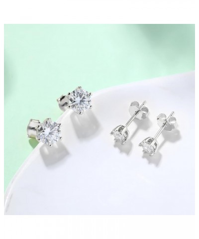 Moissanite Earrings - 0.6ct-4ct D Color Lab Created Diamond Earrings Studs 925 Sterling Silver Solitaire Moissanite Stud Earr...