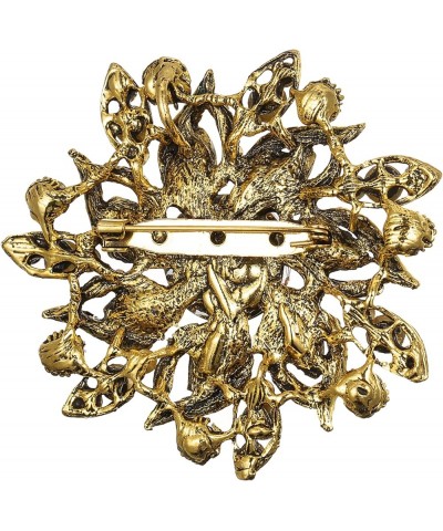 Austrian Crystal Rhinestone Elegant Flower Marquise Brooches for Women Multicolor Antique-Gold-Tone $11.59 Brooches & Pins