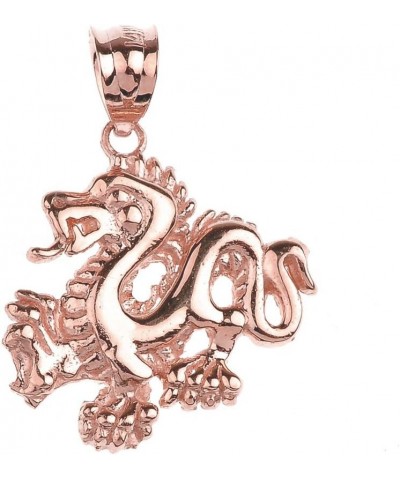 14k Rose Gold Chinese Dragon Charm Pendant Necklace 20.0 Inches $123.99 Necklaces