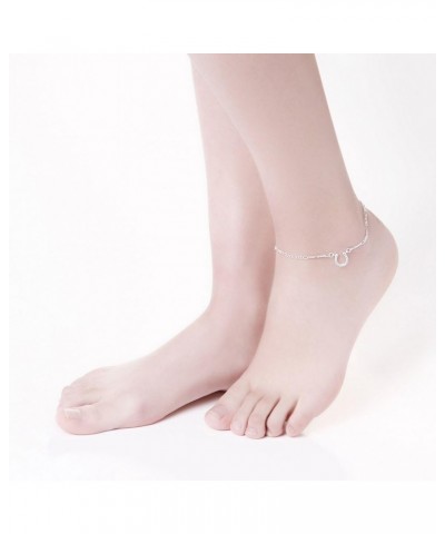 Sterling Silver Crystal Butterfly Charm Anklet Chain Summer Sandals Anklet $7.69 Anklets