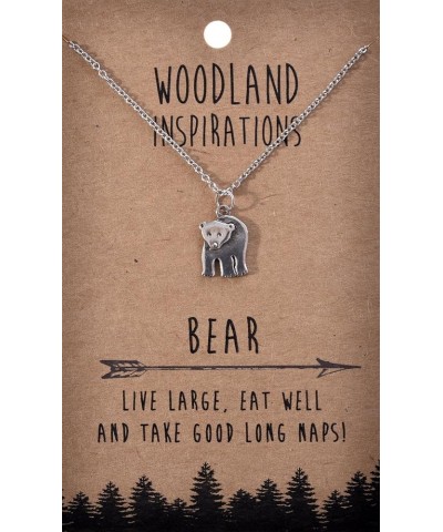 Shag Wear Women's American Woodland Nature Inspire Pendant Pewter Necklaces Bear Pendant $11.19 Necklaces