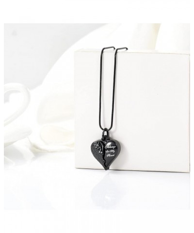 Cremation Jewelry for Ashes Angel Wing Heart Keepsake Urn Necklace Pendant for Women Men Memorial Locket Ashes Holder Black-A...