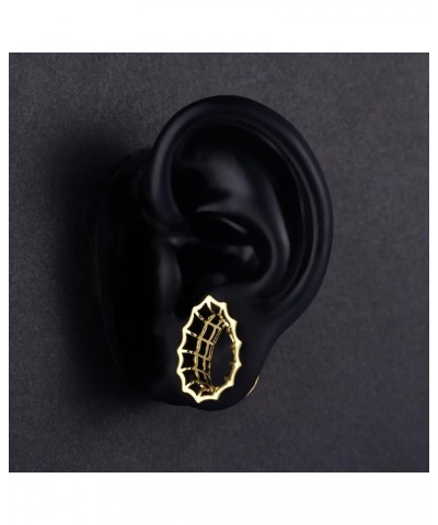 2PCS Single Flared Ear Gauges Hollow Plug Tunnels For Stretched Ears Spider Web Brass Saddle Expander Piercing Jewelry 0g-1 1...