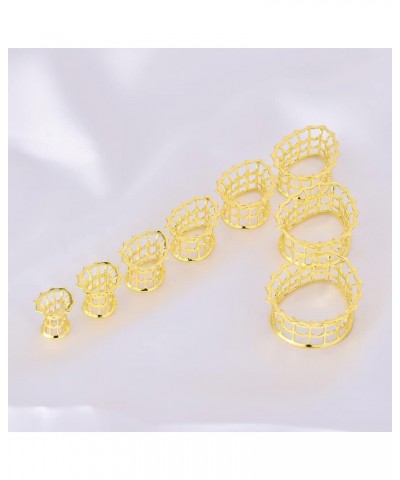 2PCS Single Flared Ear Gauges Hollow Plug Tunnels For Stretched Ears Spider Web Brass Saddle Expander Piercing Jewelry 0g-1 1...