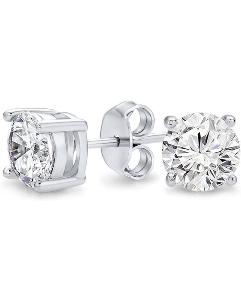 1/5 Ct - 1 Ct Natural Diamond Solitaire Stud Earrings | 4 Prong Push Back 14 K Gold | Real Diamond Earrings White Gold 0.39 c...