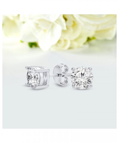 1/5 Ct - 1 Ct Natural Diamond Solitaire Stud Earrings | 4 Prong Push Back 14 K Gold | Real Diamond Earrings White Gold 0.39 c...