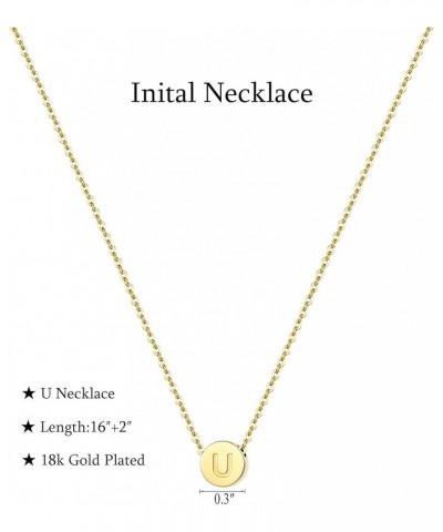 Initial Necklace for Women, Dainty Letter Necklace,18K Gold Plated U $8.95 Necklaces