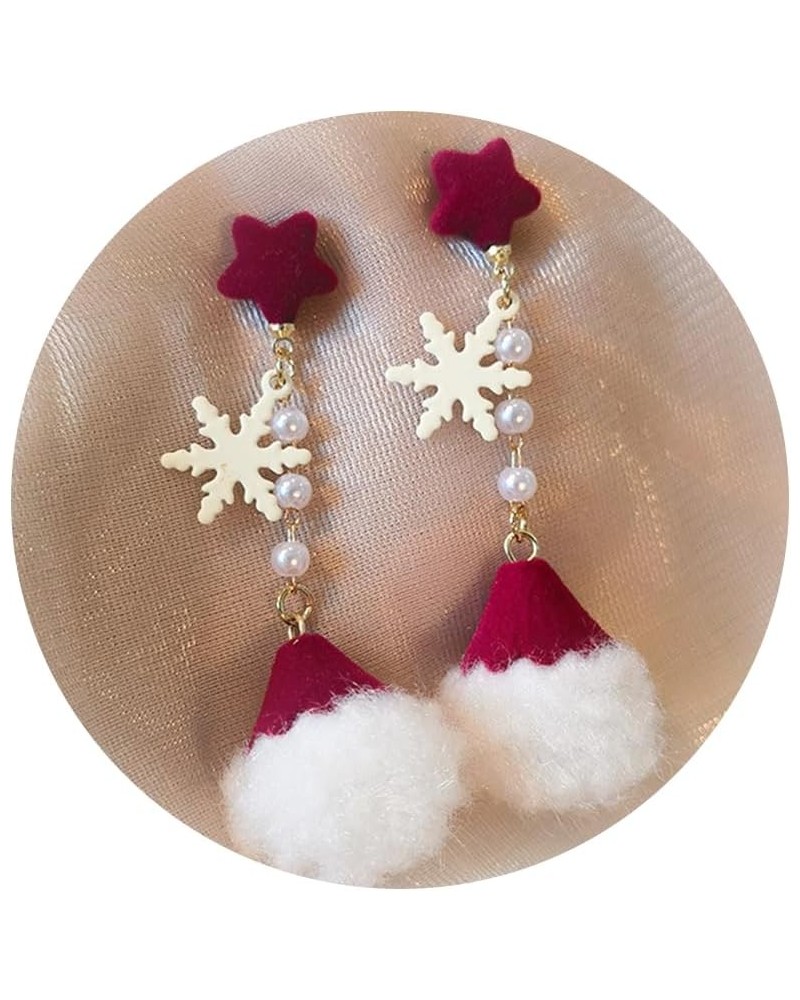 Christmas Earrings for Women Christmas Bow Earring Pom Pom Earrings Winter Snowflake Earrings Christmas Jewelry Gifts for Gir...