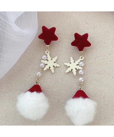 Christmas Earrings for Women Christmas Bow Earring Pom Pom Earrings Winter Snowflake Earrings Christmas Jewelry Gifts for Gir...