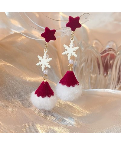 Christmas Earrings for Women Christmas Bow Earring Pom Pom Earrings Winter Snowflake Earrings Christmas Jewelry Gifts for Gir...