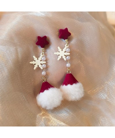 Christmas Earrings for Women Christmas Bow Earring Pom Pom Earrings Winter Snowflake Earrings Christmas Jewelry Gifts for Gir...