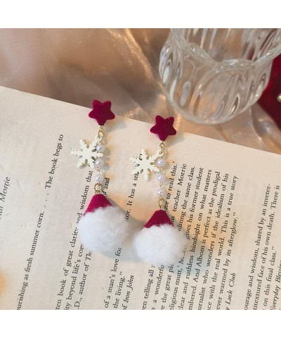 Christmas Earrings for Women Christmas Bow Earring Pom Pom Earrings Winter Snowflake Earrings Christmas Jewelry Gifts for Gir...