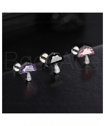 F136 Titanium Body Piercing Studs, 16G Flat Back Cartilage Earring Studs with Piercing Taper, Internally Threaded Labret Lip ...