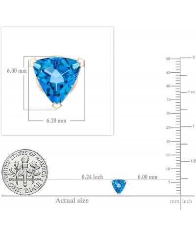 5.5x5.5mm Trillion Blue Topaz Solitaire Stud Earrings for Women in 10K Gold Rose Gold Screw Back $37.14 Earrings