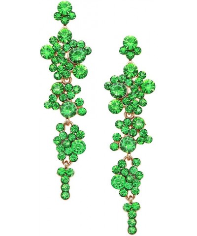 Women's Stunning Crystal Rhinestone Statement Bubble Dangle Earrings, 3.25 Bright Green Gold Tone $11.07 Earrings