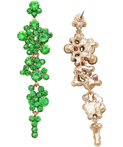 Women's Stunning Crystal Rhinestone Statement Bubble Dangle Earrings, 3.25 Bright Green Gold Tone $11.07 Earrings