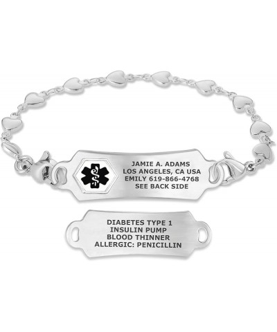 Custom Engraved Medical Alert Bracelets for Women/Men, Stainless Steel Medical Bracelet, Medical ID Bracelet w/Free Engraving...