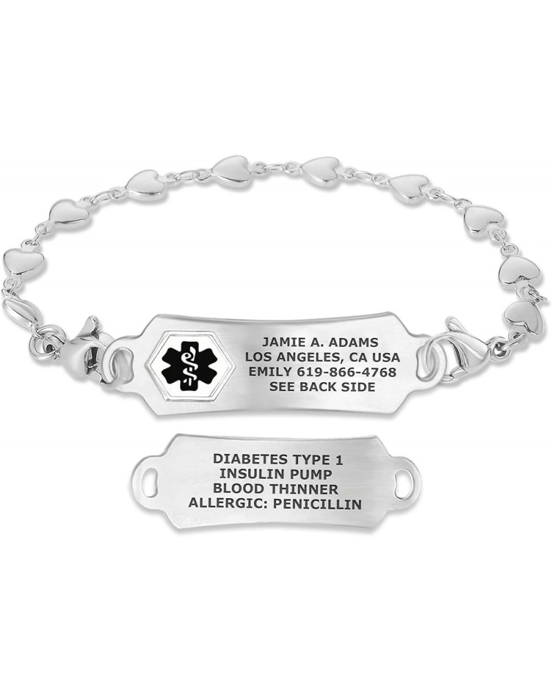 Custom Engraved Medical Alert Bracelets for Women/Men, Stainless Steel Medical Bracelet, Medical ID Bracelet w/Free Engraving...