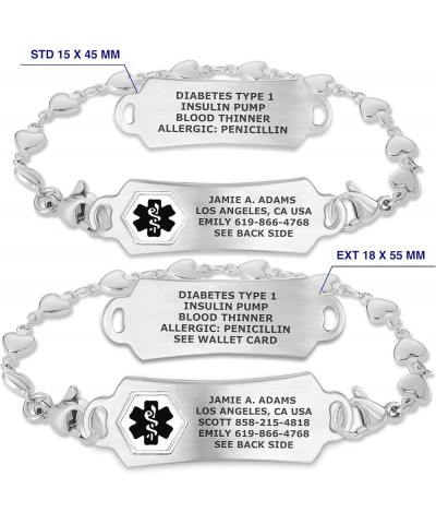 Custom Engraved Medical Alert Bracelets for Women/Men, Stainless Steel Medical Bracelet, Medical ID Bracelet w/Free Engraving...