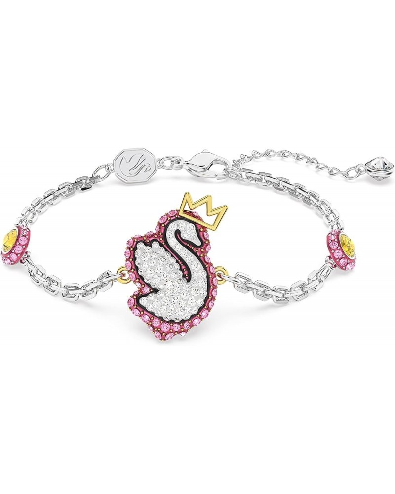 Pop Swan Pierced Stud Earrings with Swan Motif, Pink and Clear Crystals Bracelet $52.30 Earrings