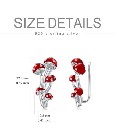 Mothers Day Gifts Mushroom Earrings 925 Sterling Silver Mushroom Jewelry Gifts for Women Girls climber earrings $17.35 Earrings