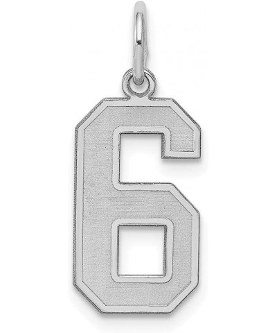 Sterling Silver Medium Satin Number 6 Charm $24.17 Bracelets