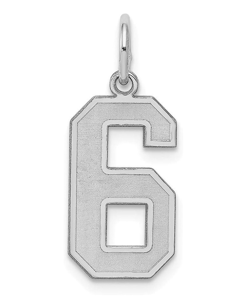 Sterling Silver Medium Satin Number 6 Charm $24.17 Bracelets