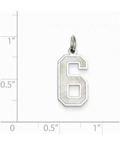 Sterling Silver Medium Satin Number 6 Charm $24.17 Bracelets