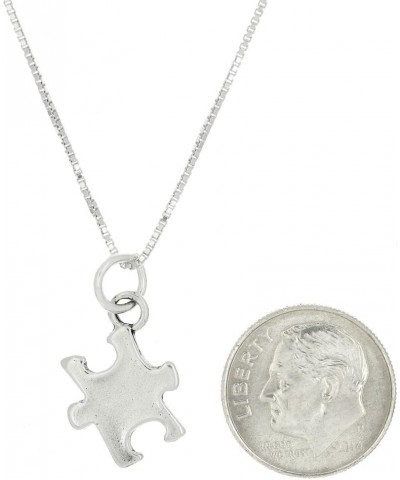 Sterling Silver Double Sided Autism Symbol Puzzle Piece Necklace 20.0 Inches $15.80 Necklaces