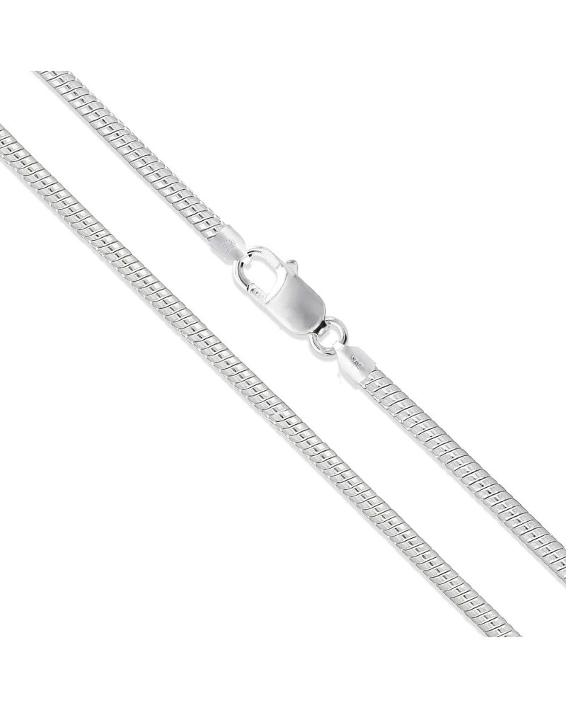 Sterling Silver Round Snake 1.9mm 2.2mm 2.4mm 3mm 4mm 5mm Chain Solid 925 Necklace 1.9mm Length 16 Inches $21.65 Necklaces