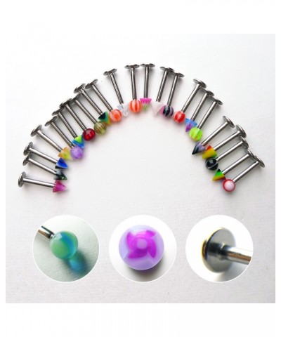 100pcs Stainless Steel Labret Lip Bar Ring Body Piercing Barbell Jewelry Ball $6.59 Body Jewelry