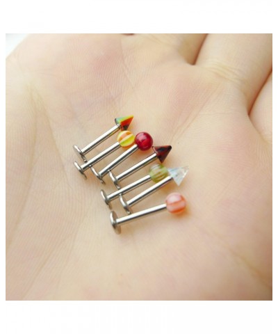 100pcs Stainless Steel Labret Lip Bar Ring Body Piercing Barbell Jewelry Ball $6.59 Body Jewelry